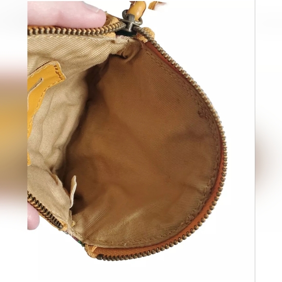 Anthropologie Coin Purse Lucky Penny Fabric 6" Round Initial 'O' Pouch Wallet - Picture 6 of 8